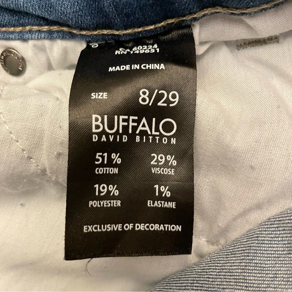 Buffalo David Bitton Jess Rip and Repair Mid Rise Skinny Jeans.  Size 8